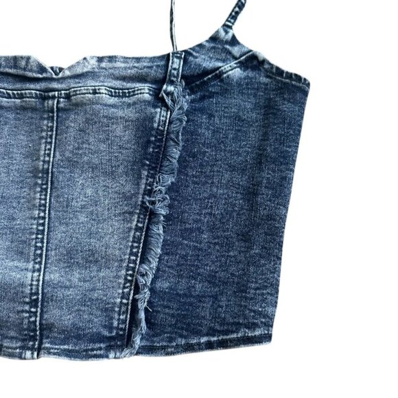 Sincerely Jules Blue Denim Corset Boho Crop Top, NWT, Medium - Picture 3 of 7